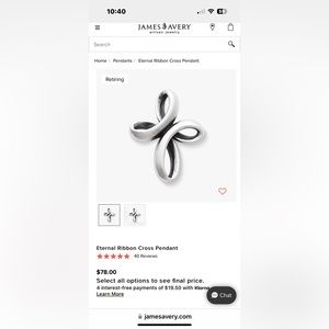 James Avery infinity cross